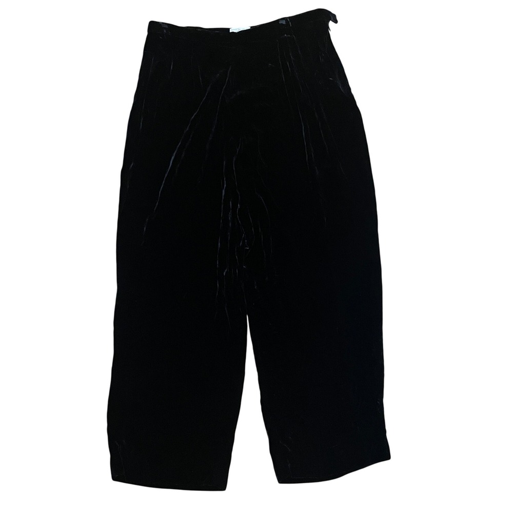 Lord & Taylor Black Silk Blend Velvet Wide Leg High Rise‎ Pants Plus Size 20W